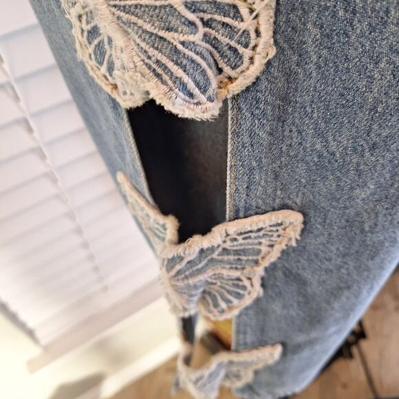 Forever 21 Size 26 Open Side Fairycore Baggy Blue Jeans - Picture 13 of 13